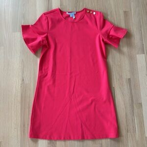 Draper James Red Sheath Mini Dress with Flutter Sleeves